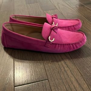 NWOT Cole Haan Evelyn Bow Driving Loafers Pink Size 10